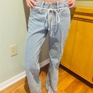 Hollister low rise baggy 000 R jeans with lace tie Women's Jeans